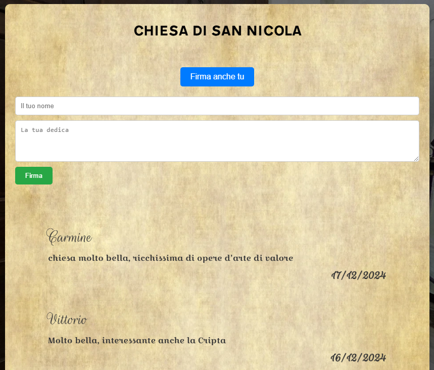 libro delle firme